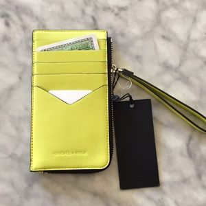 Kendall & Kylie Citron Leather Card Case/New